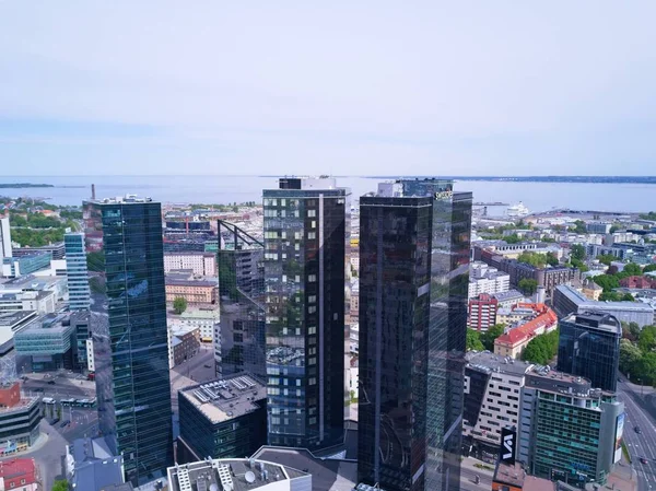 Tallinn Estonia May 2018 Aerial Cityscape Modern Business Financial District — Stock Photo, Image