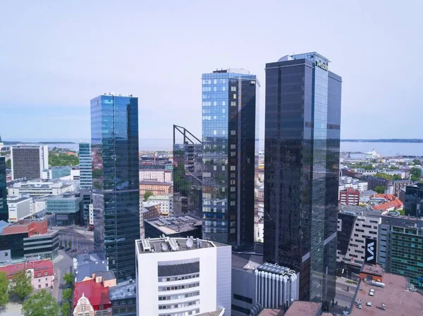 Tallinn Estland Maj 2018 Antenn Stadsbilden Moderna Finansiella Affärsdistrikt Med — Stockfoto