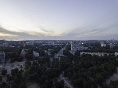 Hava panoramik şehir Tallinn Estonya, ilçe mustamjae