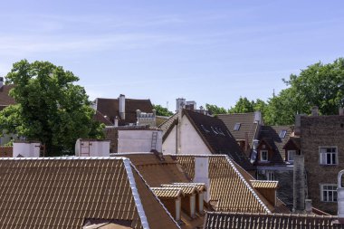 Tallinn tarihi eski şehir Cityscape üzerinde göster 