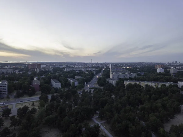 Antenowe Panoramę Miasta Tallinn Estonia Dzielnicy Mustamjae — Zdjęcie stockowe