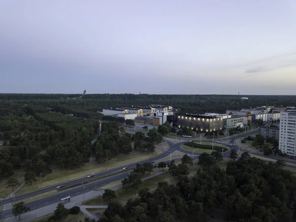 Hava panoramik şehir Tallinn Estonya, ilçe mustamjae