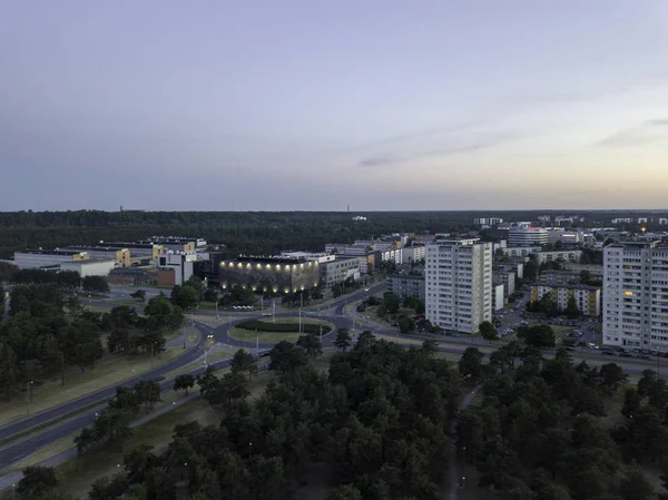 Hava panoramik şehir Tallinn Estonya, ilçe mustamjae