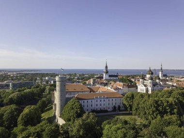 Tallinn tarihi eski şehir Cityscape üzerinde göster 