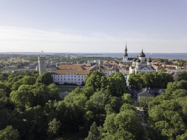 Tallinn tarihi eski şehir Cityscape üzerinde göster 