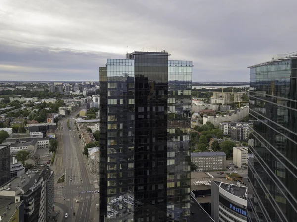 Lucht Cityscape Van Het Moderne Zakelijke Financiële District Met Hoge — Stockfoto