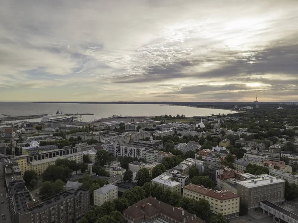 Lucht Cityscape Van Het Moderne Zakelijke Financiële District Met Hoge — Stockfoto