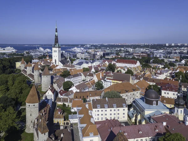 Scénická Letní Letecká Panorama Starého Města Talinu Estonsko — Stock fotografie
