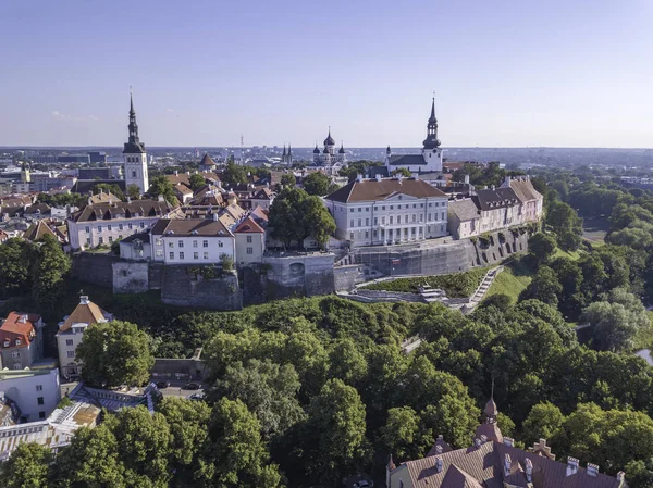 Scénická Letní Letecká Panorama Starého Města Talinu Estonsko — Stock fotografie