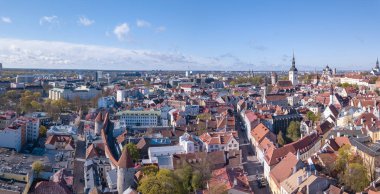 eski Tallinn şehir havadan görünümü