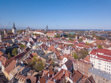 eski Tallinn şehir havadan görünümü