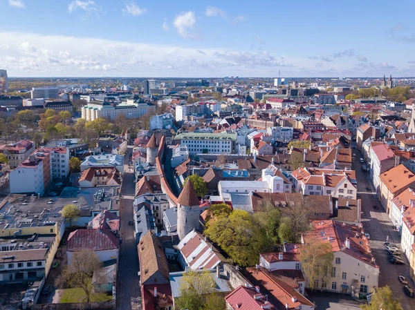 Légi Felvétel Old City Tallinn — Stock Fotó