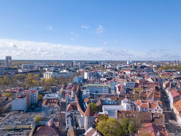 Luchtfoto Van Oude Stad Van Tallinn — Stockfoto