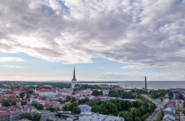 Tallinn Estonya iş bölgesinin hava manzarası