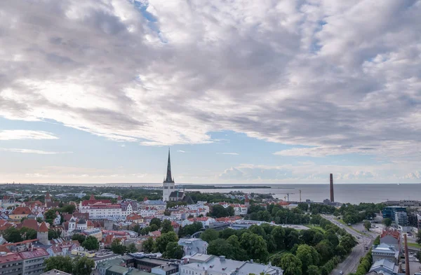 Tallinn Estonya iş bölgesinin hava manzarası