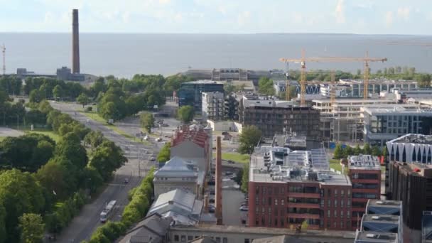 Tallinn Estonia July 2020 Aerial View Centr City Tallinn Estonia — Stock Video