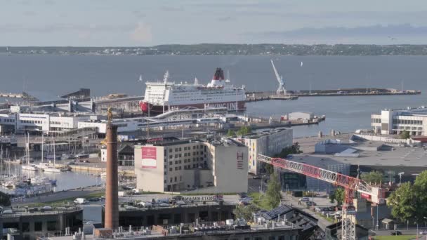 Tallin Estonia Julio 2020 Vista Aérea Del Centro Ciudad Tallinn — Vídeo de stock