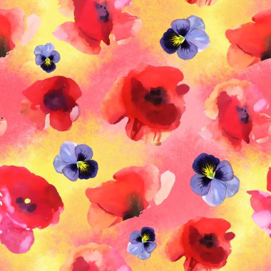 suluboya poppy, el boyalı çizmek