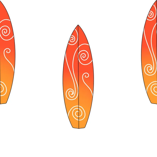 Color surfboard set. Sea extreme sport pattern illustration