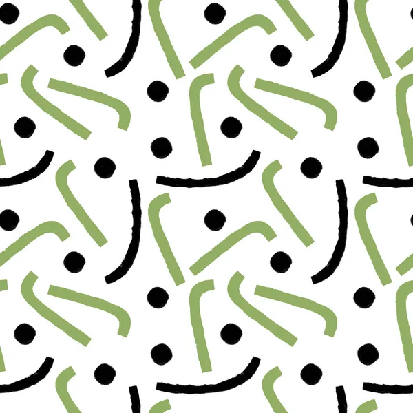 Abstrakte Nahtlose Muster Illustration Mit Linien Und Punkten — Stockfoto
