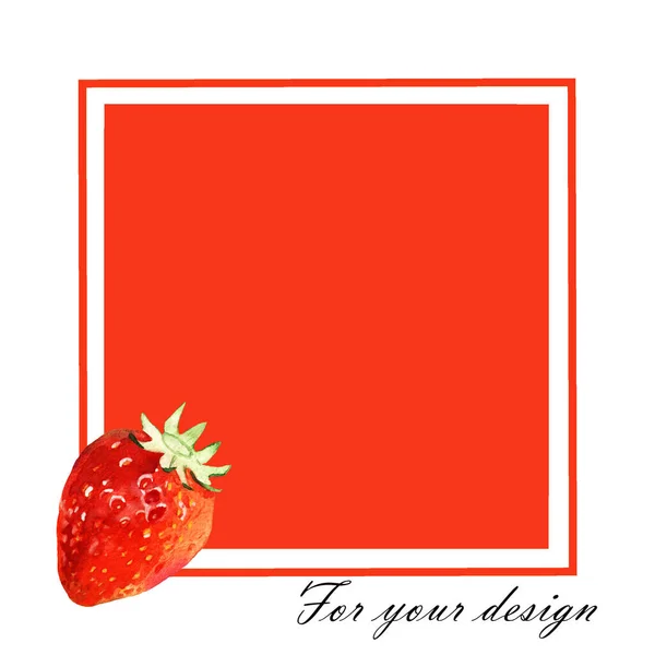 Illustrazione Senza Soluzione Continuità Vostro Disegno Con Straqwberry Isolato Sfondo — Foto Stock
