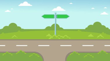 Çatal ve yol seçimi. Yol şehir dışında. Manzara. Doğa ve şehir. Asker gün karayolu üzerinde