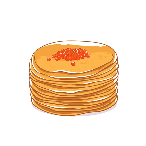 Pancakes Caviar Maslenitsa Slavic Holiday Carnival — Stock Vector