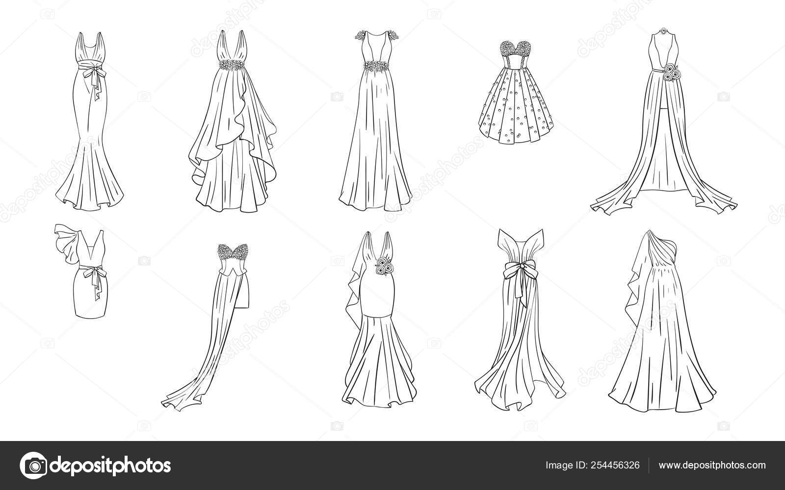 A set of different dresses. \u2014 Stock Vector © progdiz.mail.ru