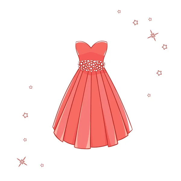 Modelo de vestido para baile, bola, evento solemne . — Vector de stock