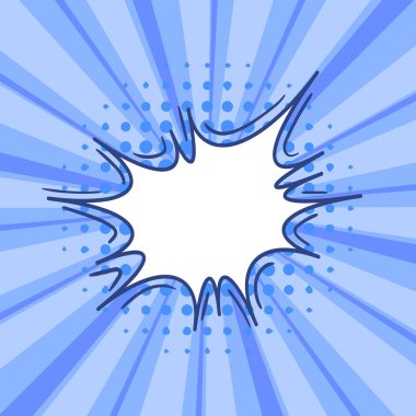 Pop art retro komik konuşma balonu üzerinde renkli noktalı ve ba ışınları