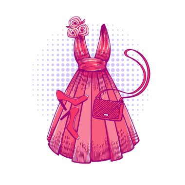 Balo, top, ciddi olay için elbise modeli. 