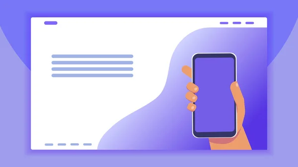 Дизайн Сайту Телефон Руці — стоковий вектор