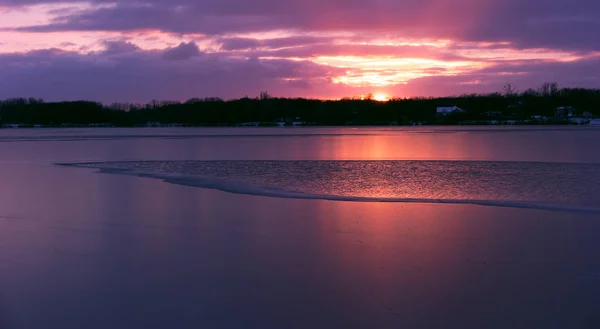 Céu Vívido Dramático Pôr Sol — Fotografia de Stock