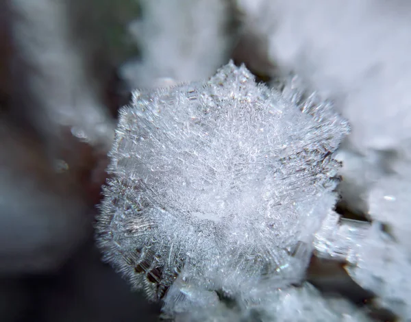 Kar Tanesi Makro Buzlu Yapısı — Stok fotoğraf