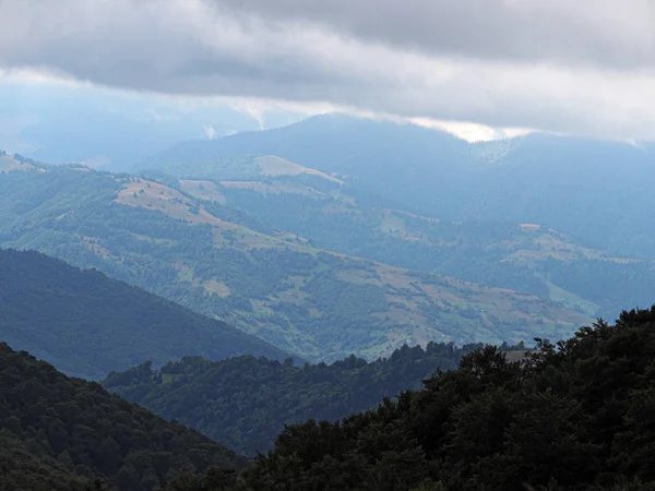 Aldeia Montanhas Carpatian Floresta Verde — Fotografia de Stock