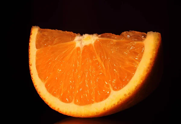 Orange Piece Isolated Black — Stock Photo, Image