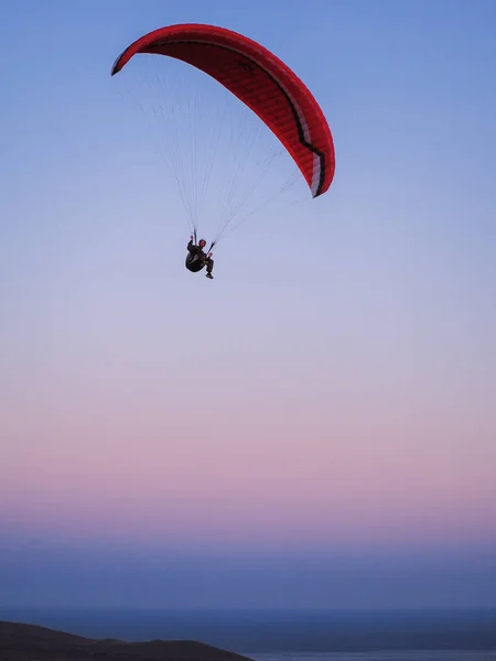 Hombre Parapente Montaña Voloshin Koktebel Crimea — Foto de Stock