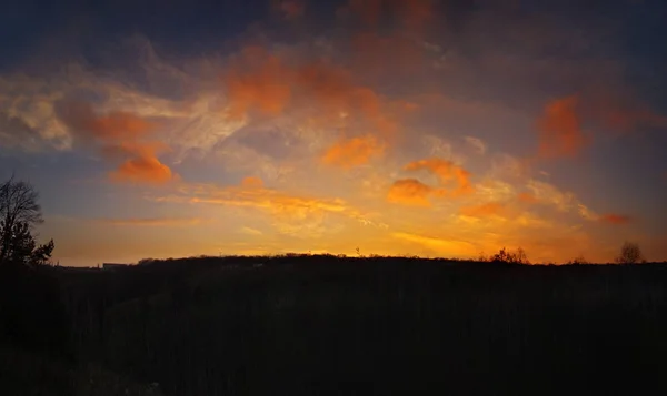 Panorama Colorfull Sunset Mountains — Stock Photo, Image