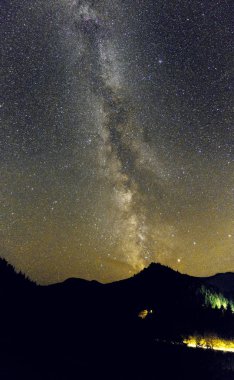 Samanyolu carpatian dağlar üzerinde