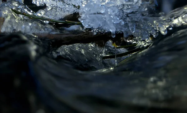 Arroyo Gota Hielo Agua — Foto de Stock