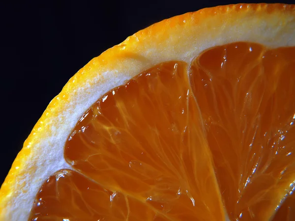 Oranje Segment Macro Geïsoleerd — Stockfoto
