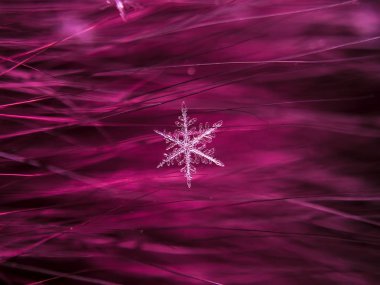 Kar tanesi güzel renkli arka plan makro üzerinde