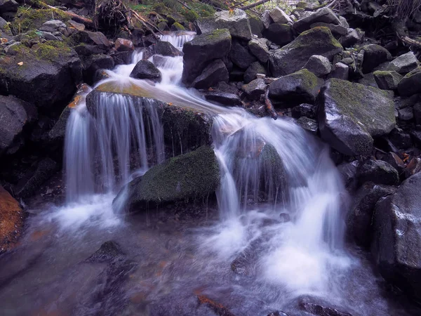 Waterval Aan Karpaten Bos — Stockfoto