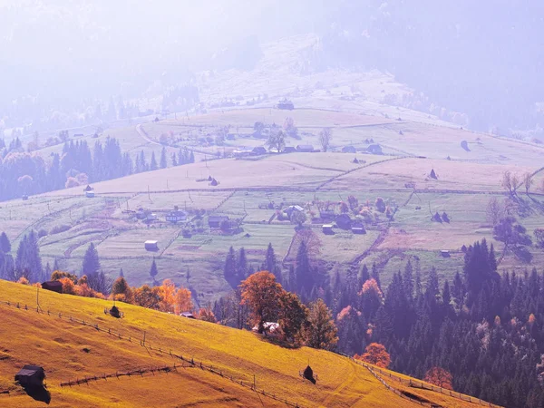 Karpatisches Dorf Den Bergen Sonnigen Tag — Stockfoto