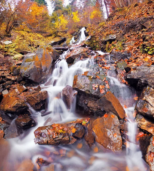 Cascata Nella Foresta Autunnale — Foto Stock