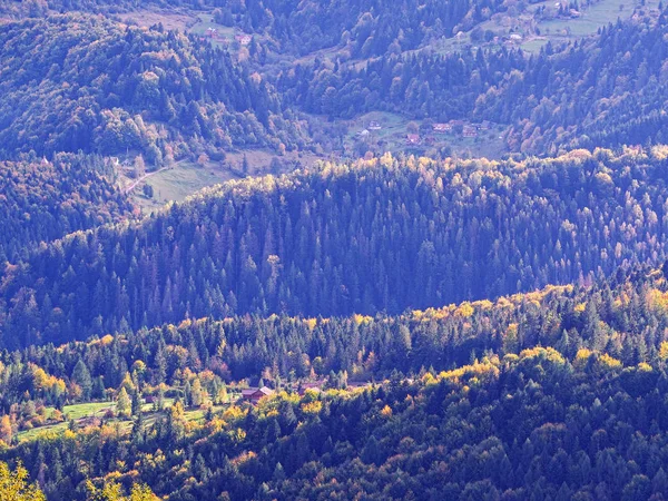 Carpatian Village Mountains Sunny Day — Stock Photo, Image