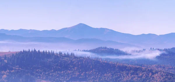 Mlha Lese Horách — Stock fotografie