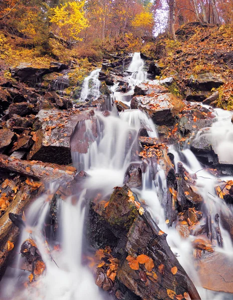 Cascata Nella Foresta Autunnale — Foto Stock