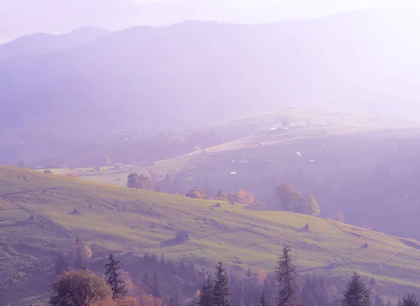 Karpatische Berge Nebel — Stockfoto