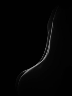 Çıplak kadın siluet eşek ve bacaklar siyah izole